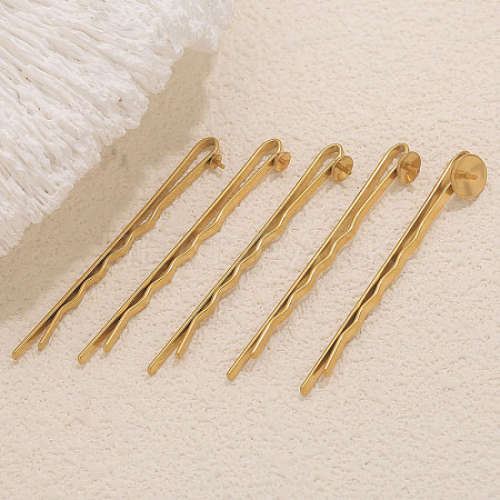 304 Stainless Steel Hair Bobby Pins Findings STAS-F329-02A-G-1