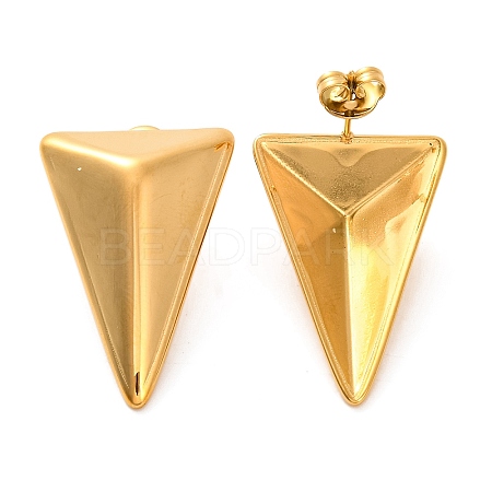 Ion Plating(IP) 304 Stainless Steel Stud Earrings EJEW-G395-13G-1