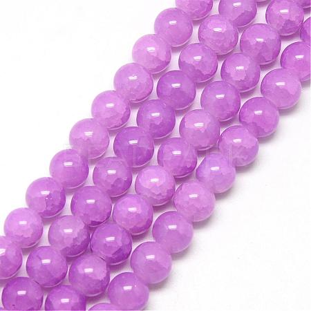 Baking Paint Crackle Glass Bead Strands DGLA-Q023-4mm-YS11-1