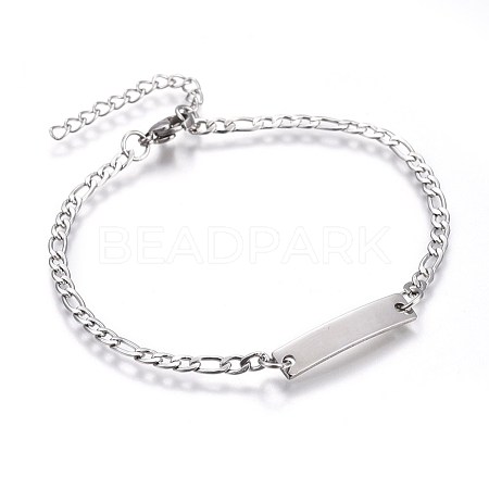304 Stainless Steel ID Bracelets BJEW-L637-09-P-1