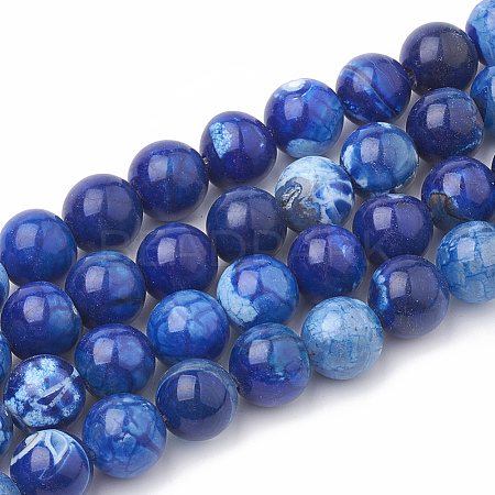 Dyed Natural Crackle Agate Beads Strands G-T100-01A-1