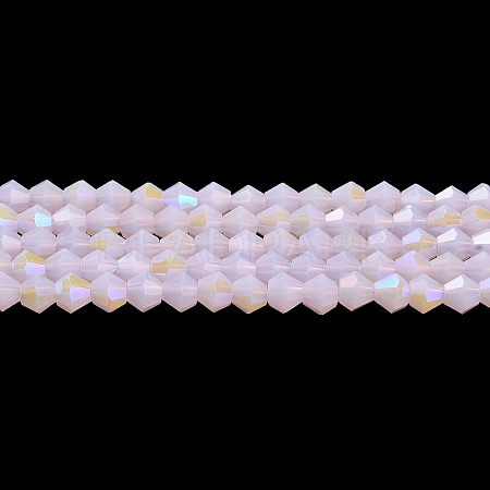 Imitation Jade Electroplate Glass Beads Strands EGLA-A039-J4mm-L02-1