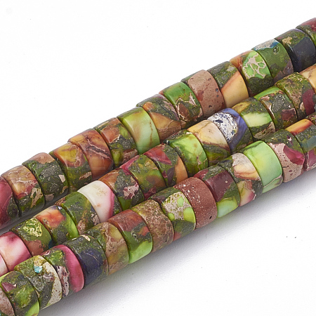 Synthetic Gold Line Imperial Jasper Beads Strands G-T103-18A-1