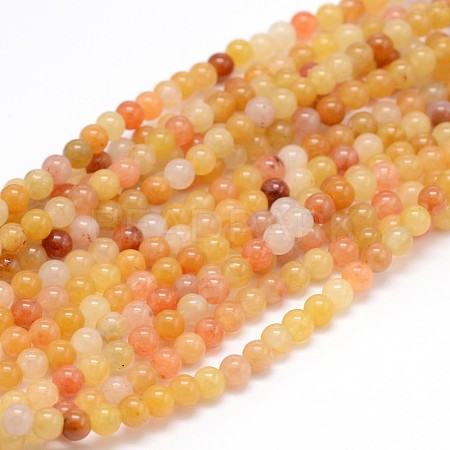 Natural Topaz Jade Round Bead Strands G-J303-02-4mm-1