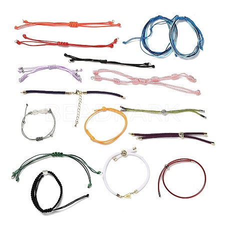 Wax Rope & Nylon & Leather Bracelets BJEW-XCP0002-08GP-1