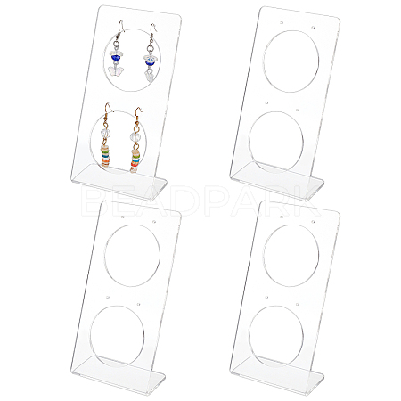 Transparent Acrylic Earring Display Stands EDIS-WH0012-18-1