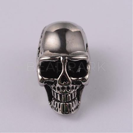 Skull 304 Stainless Steel Beads STAS-F103-12A-1