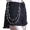 Punk Style Alloy with Aluminium Spiked Cone Double Layered Chain Belts for Pants FS-WGA3437-11-1