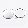 Tarnish Resistant 304 Stainless Steel Pendant Cabochon Settings X-STAS-K146-054-25mm-1