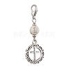 Alloy Angel & Cross Pendant Decoration HJEW-JM02197-4