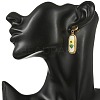 304 Stainless Steel & Cloth Embroidery Stud Dangle Earrings EJEW-JE07298-01-2