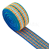 CHGCRAFT Ethnic Style Embroidery Flat Nylon Elastic Rubber Cord/Band OCOR-CA0001-08-1