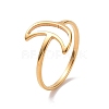 Ion Plating(IP) 201 Stainless Steel Crescent Moon Finger Ring RJEW-J051-37G-1