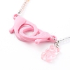 Rainbow Personalized Electroplate Glass Beaded Necklaces NJEW-JN03410-04-2