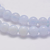 Natural Blue Chalcedony Beads Strands G-G970-38-8mm-01-3