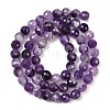 Faceted Round Natural Chevron Amethyst Bead Strands G-L437-22-6mm-5
