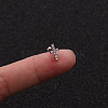 316L Surgical Stainless Steel Micro Pave Clear Cubic Zirconia Clover Cartilage Earrings WG9CD6D-18-1