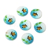 Ocean Printed Natural Freshwater Shell Flat Round Beads SHEL-A006-13H-1