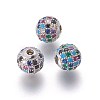 Brass Micro Pave Cubic Zirconia Beads ZIRC-F098-02P-8mm-1