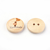 2-Hole Printed Wooden Buttons X-WOOD-S037-005-2