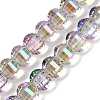 Electroplate Transparent Glass Beads Strands EGLA-B011-08A-HR03-1