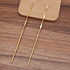 Twisted Brass Hair Stick Findings OHAR-PW0001-346G-1