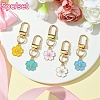 Alloy Enamel Sakura Pendant Decorations HJEW-YW00019-01-1