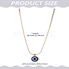 1Pc Blue Evil Eye Resin Pendant Alloy Flat Snake Chain Necklaces for Women Men NJEW-LP0003-25KCG-2
