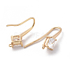 Brass Earring Hook X-ZIRC-Q019-002G-1