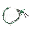 Polyester & Spandex Cord Rope Braided Human & Natural Cowrie Shell Charm Iron Chain Bag Decorative Chains AJEW-BA00173-04-1