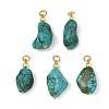 Dyed Natural Magnesite Pendants PALLOY-JF05937-02-1