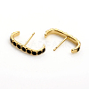 Brass Enamel Stud Earrings EJEW-L234-80-G-3
