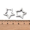 Non-Tarnish 304 Stainless Steel Star Huggie Hoop Earrings X-STAS-H156-05P-2