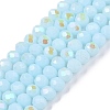 Electroplate Opaque Solid Color Glass Beads Strands EGLA-A044-P4mm-L06-1