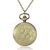 Flat Round with Statue of Liberty Alloy Quartz Pocket Watches WACH-N039-19AB-2