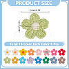 96Pcs 16 Colors Flower Computerized Embroidery Cloth Iron On Patches PATC-AR0001-17-2