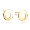 201 Stainless Steel Stud Earring Findings X-STAS-K212-04G-1