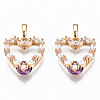 Brass Micro Cubic Zirconia Pendants KK-N235-026D-2