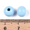 Spray Painted Round Natural Schima Wood Beads LS-WOOD-A018-8mm-18-3