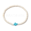 2Pcs Synthetic Turquoise Beads Stretch Bracelets for Women Men BJEW-JB11293-3
