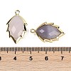 Natural Agate Faceted Leaf Pendants G-I375-04G-14-3