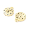 Brass Micro Pave Clear Cubic Zirconia Pendants ZIRC-P120-03G-2