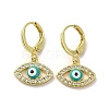 Horse Eye Real 18K Gold Plated Brass Dangle Leverback Earrings EJEW-Q797-23G-03-1