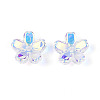 Transparent Electroplate Glass Bead Caps LS-EGLA-N015-01B-3