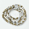 Electroplate Opaque Glass Beads Strands EGLA-A034-P6mm-O08-2