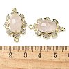 Natural Rose Quartz Faceted Oval Connector Charms G-G181-06G-10-3