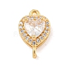 Brass Pave Cubic Zirconia Connector Charms KK-Z072-06G-02-1
