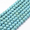 Faceted Synthetical Turquoise Beads Strands X-G-F382-6mm-01-1