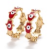 Brass Enamel Huggie Hoop Earrings EJEW-F264-20-G-2