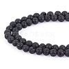 Natural Lava Rock Gemstone Round Bead Strands X-G-R285-4mm-06-4